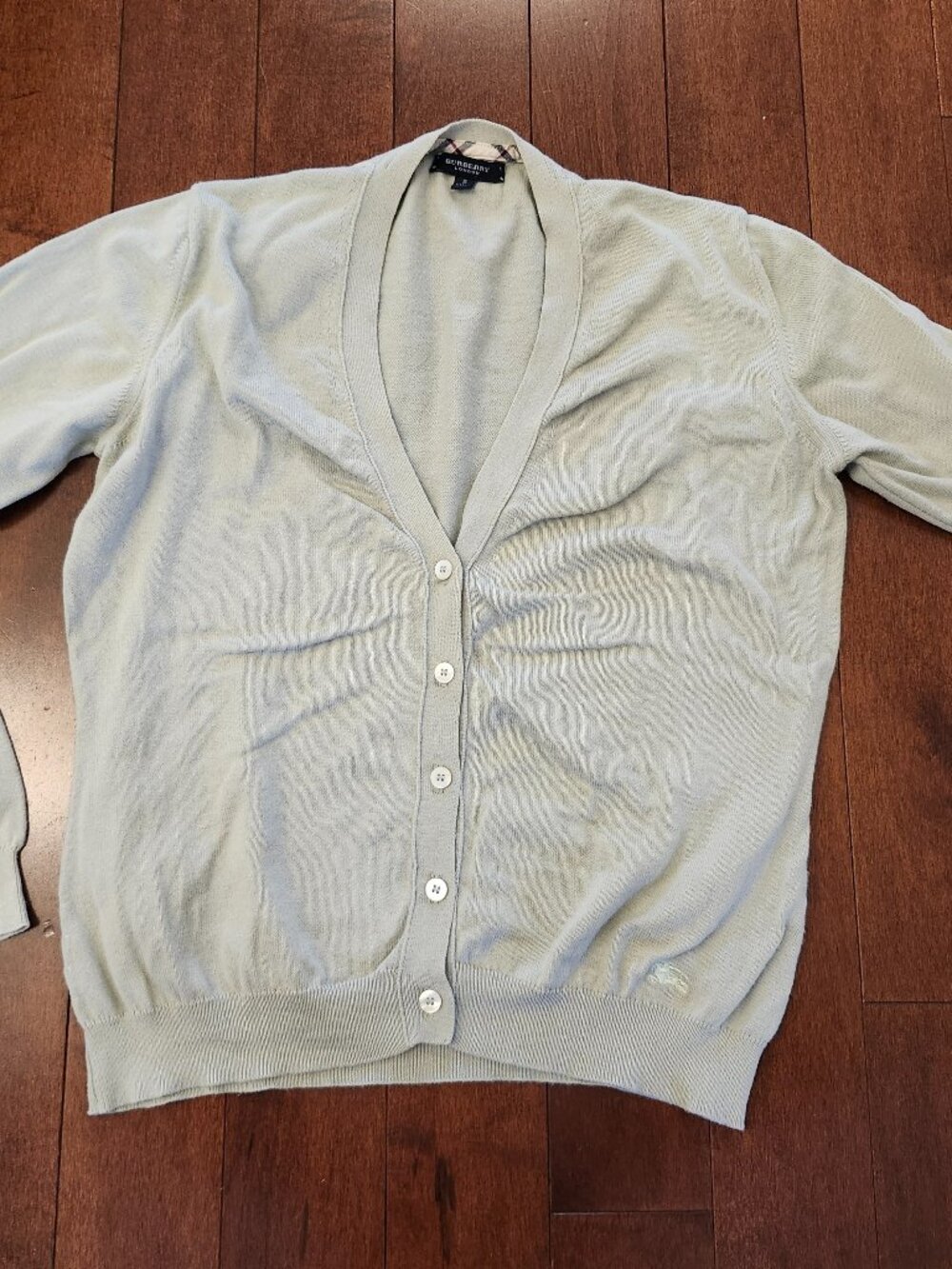 Burberry women's long sleeve button up cardigan in size small